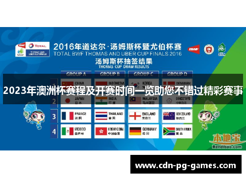 2023年澳洲杯赛程及开赛时间一览助您不错过精彩赛事